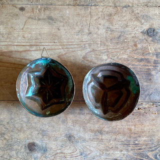 Pair Of Antique French Copper Jelly Moulds