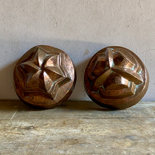 Pair Of Antique French Copper Jelly Moulds