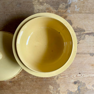 ANTIQUE FRENCH YELLOW SARREGUEMINES TERRINE