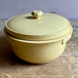 ANTIQUE FRENCH YELLOW SARREGUEMINES TERRINE