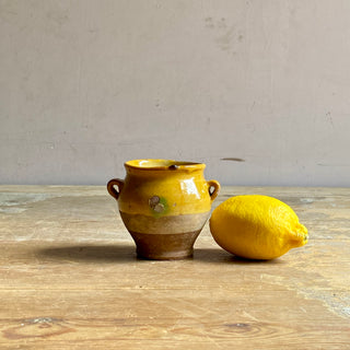 Antique Yellow Glazed Confit Pot - Rare Ultra Small