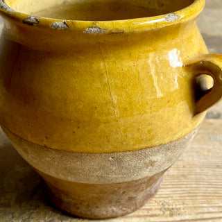Antique Yellow Glazed Confit Pot - Rare Ultra Small
