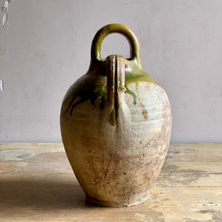 Antique French Green Glazed Cruche
