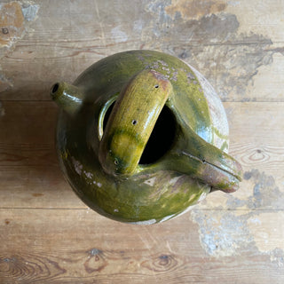 Antique French Green Glazed Cruche
