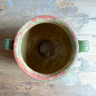 Antique French Green Glazed Confit Pot