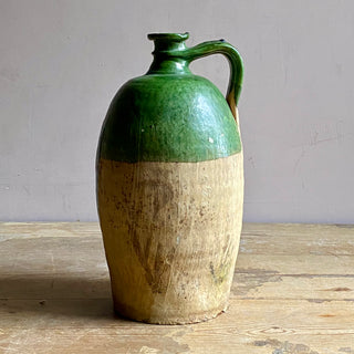 Antique French Green Oil Jug