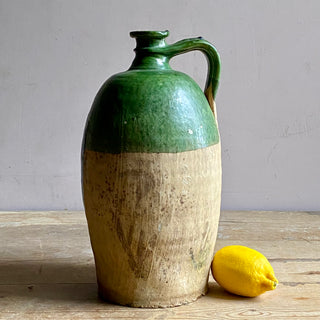 Antique French Green Oil Jug