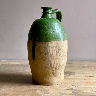 Antique French Green Oil Jug