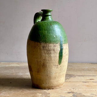 Antique French Green Oil Jug