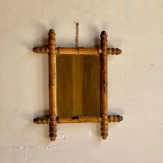 Antique French Faux Bamboo Mirror Early 1900's