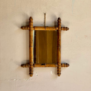 Antique French Faux Bamboo Mirror Early 1900's