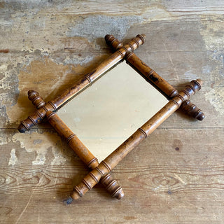 Antique French Faux Bamboo Mirror Early 1900's
