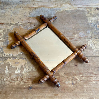 Antique French Faux Bamboo Mirror Early 1900's