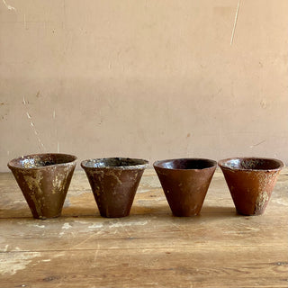 Set Of Four Handmade Resin Pots
