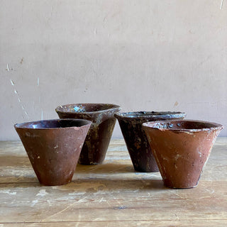Set Of Four Handmade Resin Pots
