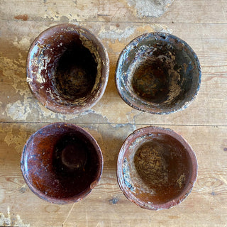 Set Of Four Handmade Resin Pots