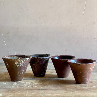 Set Of Four Handmade Resin Pots