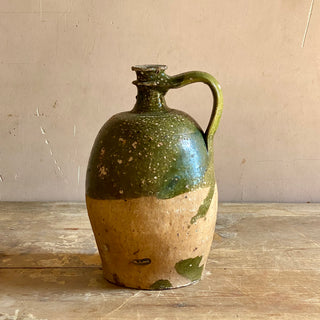 Antique French Green Oil Jug