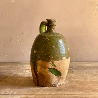 Antique French Green Oil Jug