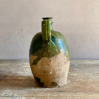 Antique French Green Oil Jug