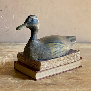 Antique French Wooden Decoy Duck