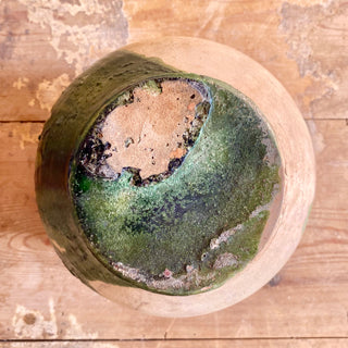 Magnificent French Green & Yellow Glazed Confit Pot