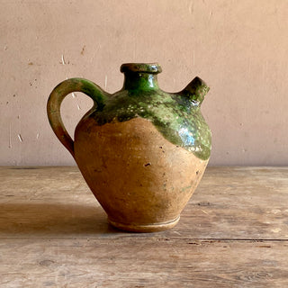Antique French Green Glazed Cruche