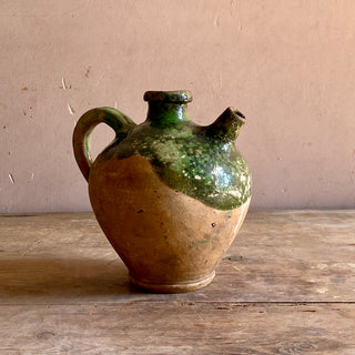 Antique French Green Glazed Cruche