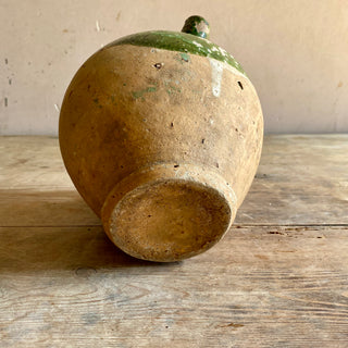 Antique French Green Glazed Cruche