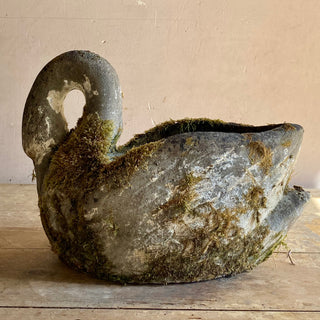 Antique French Concrete Swan Planter
