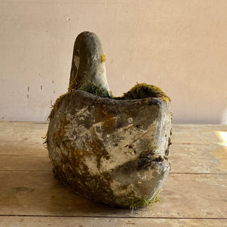 Antique French Concrete Swan Planter