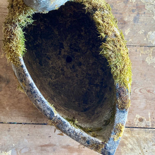 Antique French Concrete Swan Planter