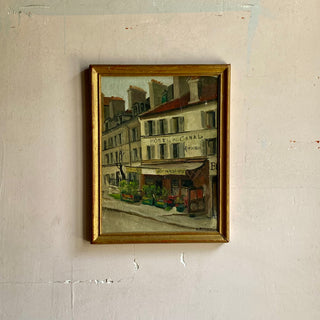 Framed Oil On Board Depicting A French Street Scene