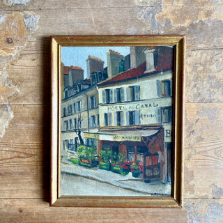 Framed Oil On Board Depicting A French Street Scene