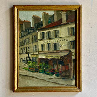 Framed Oil On Board Depicting A French Street Scene