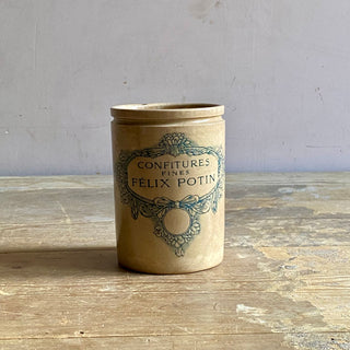 Antique French Glazed Felix Potin Confiture (Jam) Pot