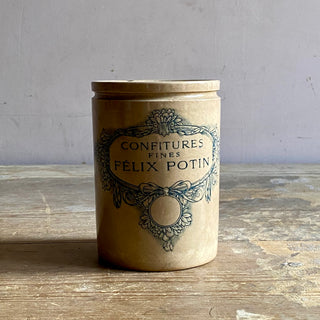 Antique French Glazed Felix Potin Confiture (Jam) Pot