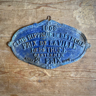 Antique Riding Prize Plaque Dated 1909