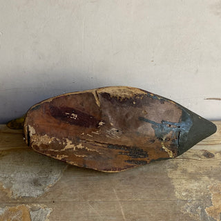 Antique French Large Wooden Decoy Duck