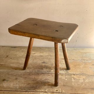 Antique Rustic French Oak Country Stool