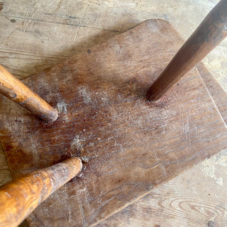 Antique Rustic French Oak Country Stool