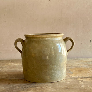 Stoneware Beige Confit Pot With Loop Handles