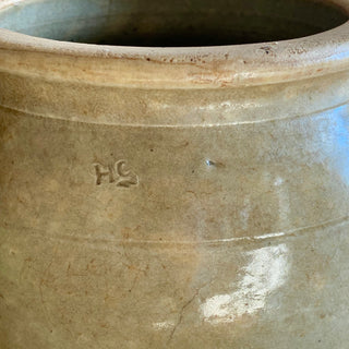 Stoneware Beige Confit Pot With Loop Handles