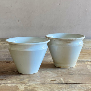 Pair Of Antique Glazed Confiture Pots