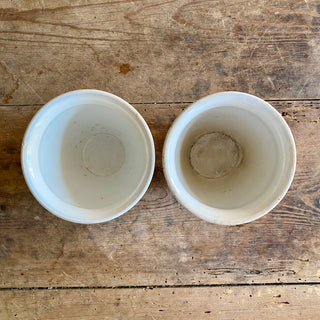 Pair Of Antique Glazed Confiture Pots