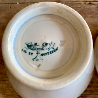 Pair Of Antique Glazed Confiture Pots