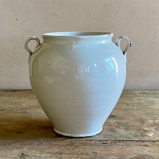 Antique French White Glazed Martres-Tolosane Confit Pot