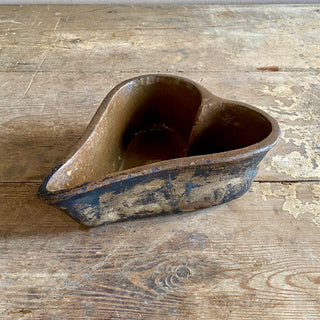 Rare Antique French Heart Shaped Terracotta Cake Mould