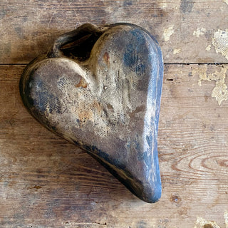 Rare Antique French Heart Shaped Terracotta Cake Mould