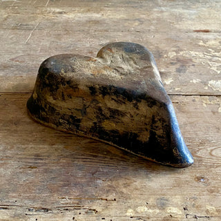 Rare Antique French Heart Shaped Terracotta Cake Mould